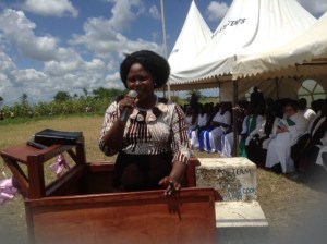 This is Evelyn, the former witch doctor, giving her testimony of committing her life to Christ.