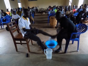 Foot washing during Holy Week at the college